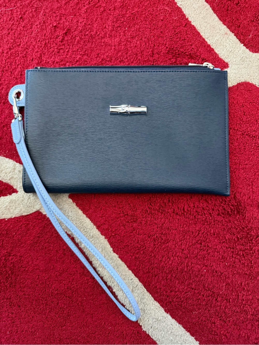 Authentic Longchamp Roseau Flat Wristlet/Cosmetic Case BN NAVY